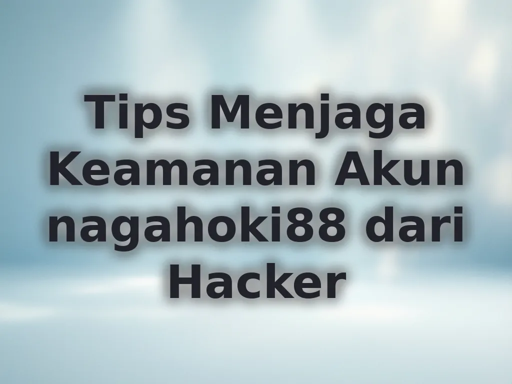 Tips Menjaga Keamanan Akun nagahoki88 dari Hacker