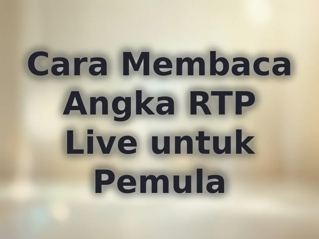 Cara Membaca Angka RTP Live untuk Pemula